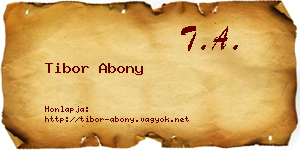 Tibor Abony névjegykártya